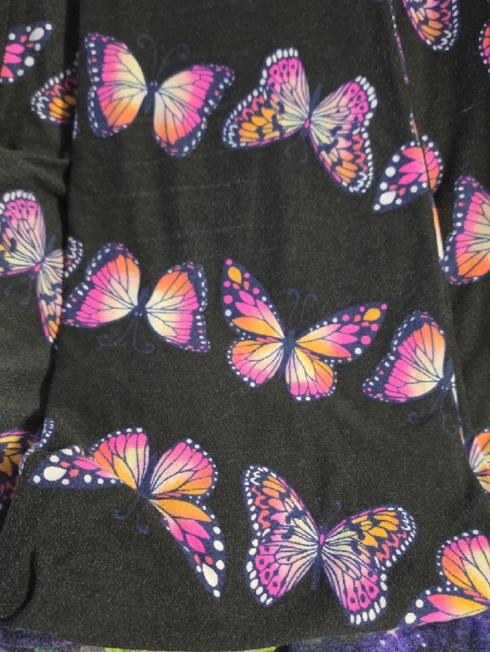 Assorted Printed and Solid Leggings Bundle - Black, Purple, Orange, Multicolor - Picture 6 of 7